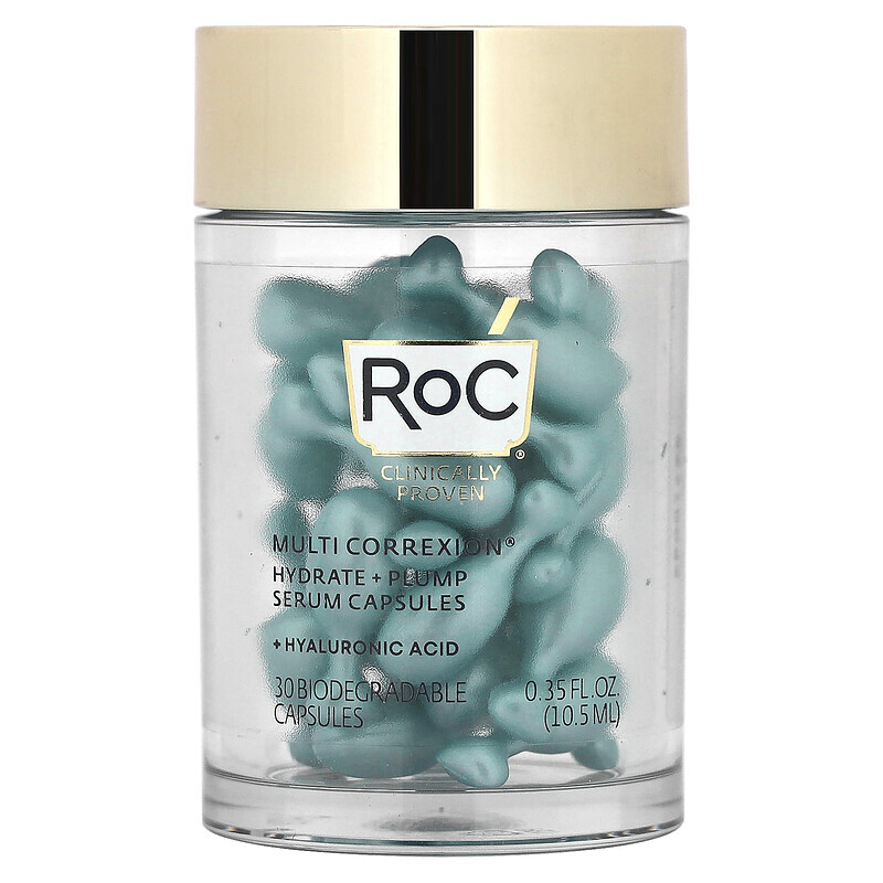 RoC, Multi Correxion, ночная сыворотка в капсулах, увлажнение и упругость, без аромата, 30 биоразлагаемых капсул
