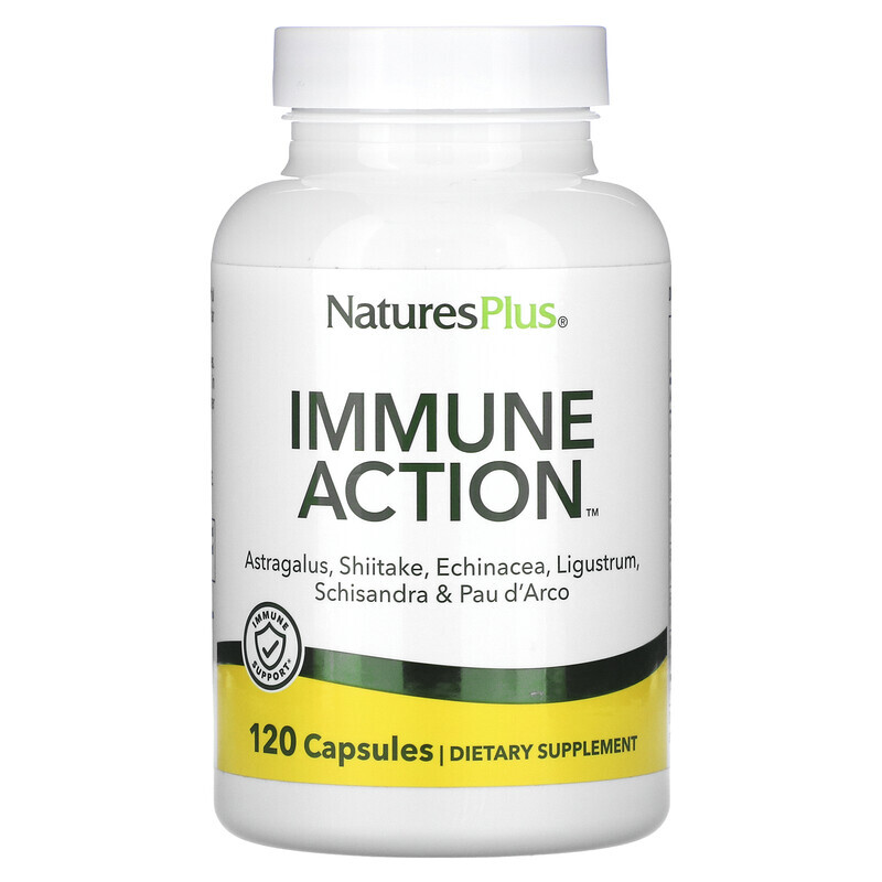 

NaturesPlus, Иммуностимулирующее средство Immune Action, 120 растительных капсул