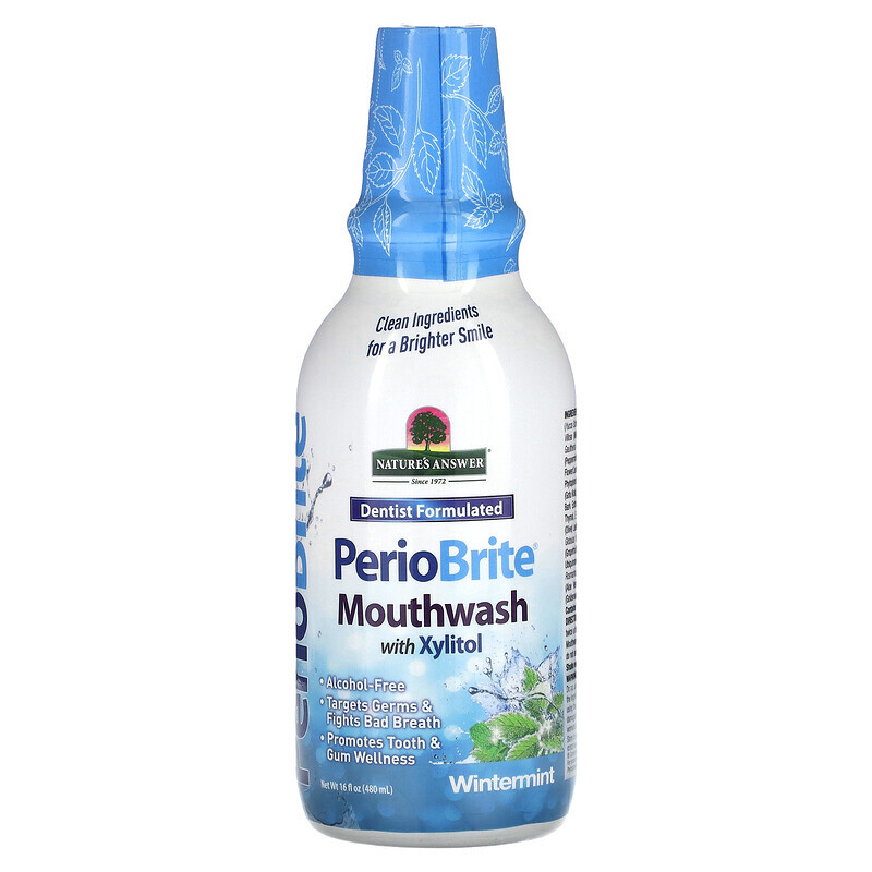 Natures Answer PerioBrite натуральная жидкость для полоскания рта зимняя мята 480 мл 16 жидких унций 2556₽