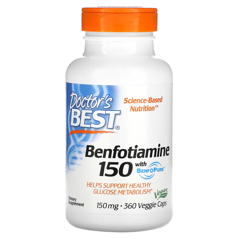 

Doctor's Best, Benfotiamine with BenfoPure, 150 mg, 360 Veggie Caps