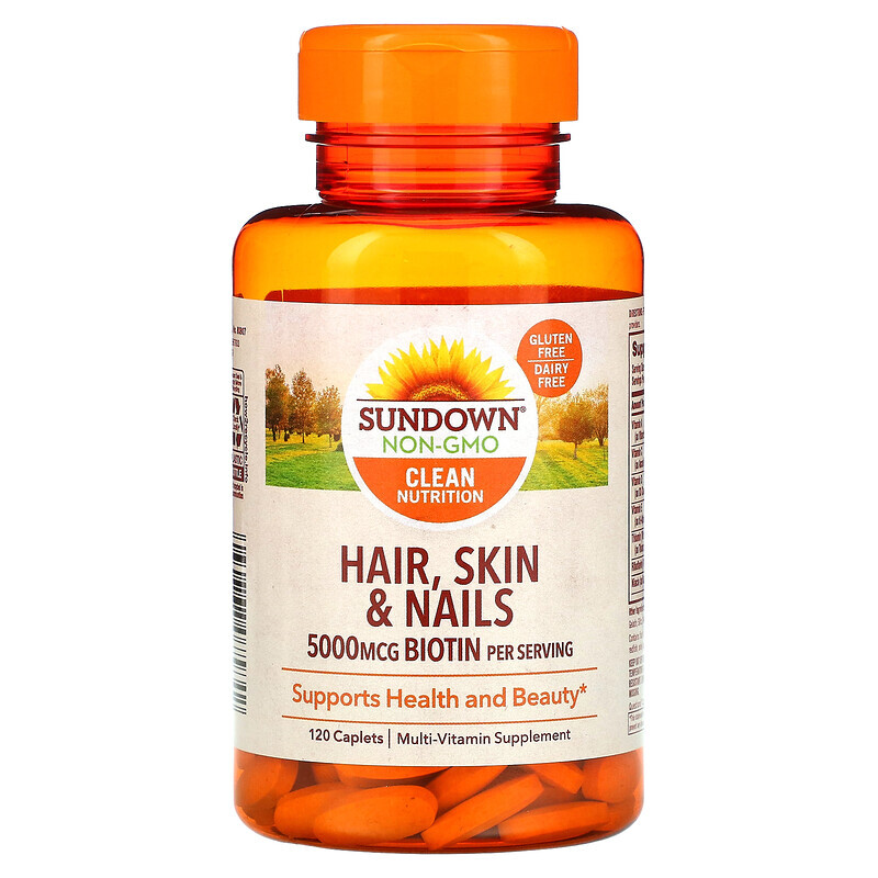 

Sundown Naturals, Волосы, кожа и ногти, 120 капсуловидных таблеток