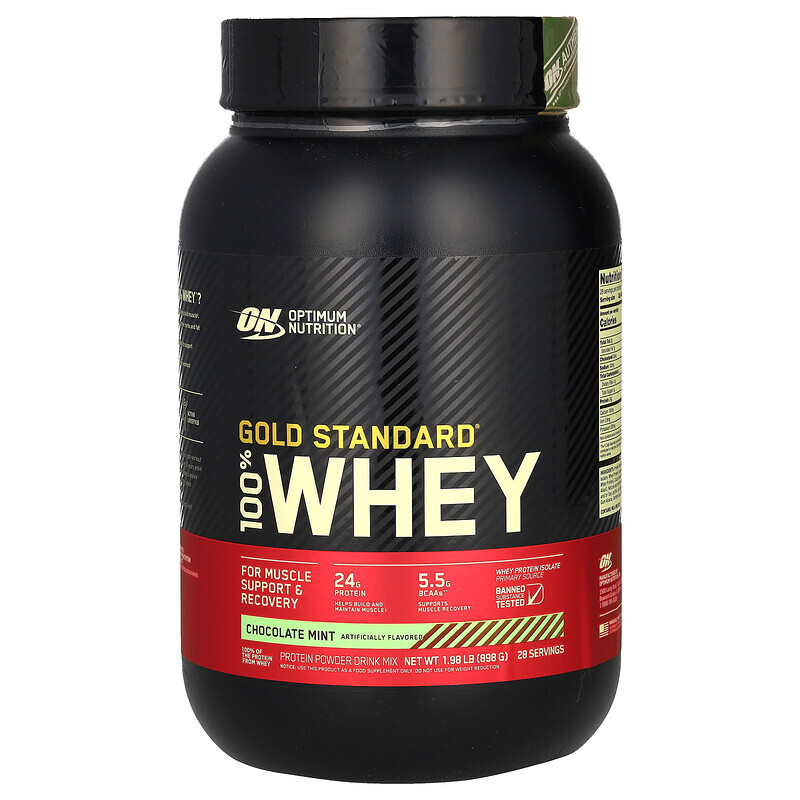 Optimum Nutrition, Gold Standard 100% Whey, шоколад и мята, 896 г (1,97 фунта)