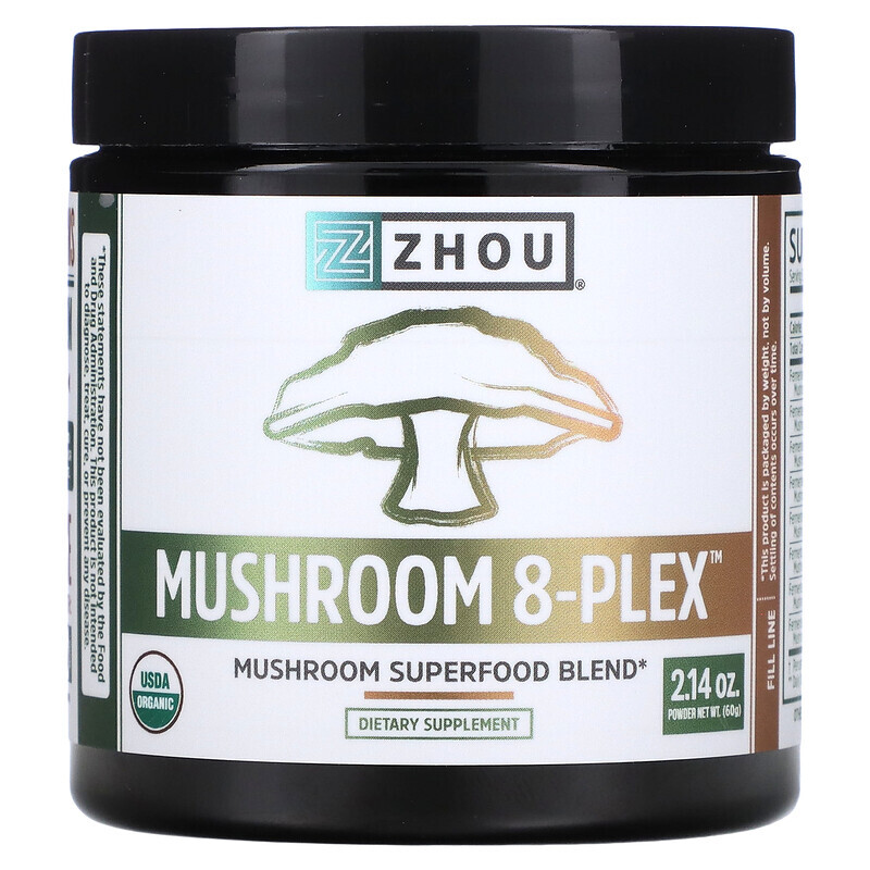 

Zhou Nutrition, Mushroom 8-Plex Powder, 2.14 oz (60 g)