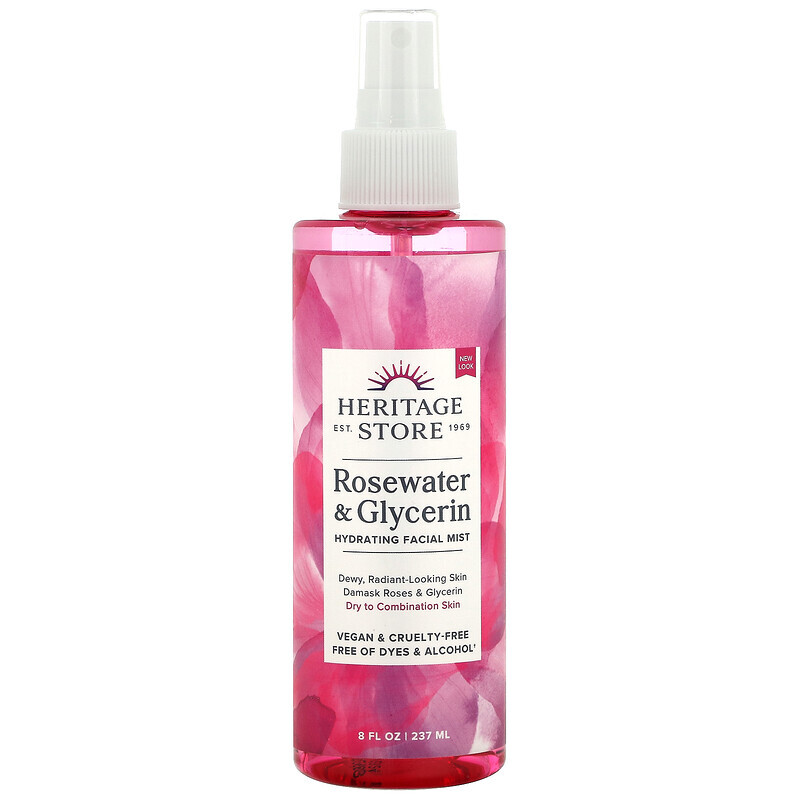 

Heritage Store, Rosewater & Glycerin, Hydrating Facial Mist, 8 fl oz (237 ml)