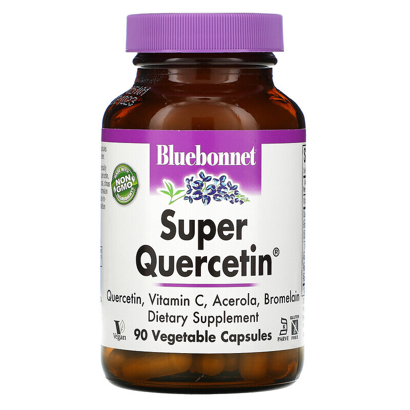 

Bluebonnet Nutrition, Super Quercetin, 90 растительных капсул