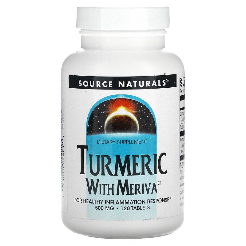 

Source Naturals, куркума с Meriva, 500 мг, 120 таблеток