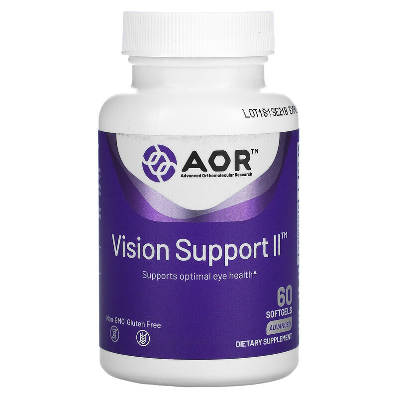 

Advanced Orthomolecular Research AOR, Vision Support II, 60 мягких таблеток