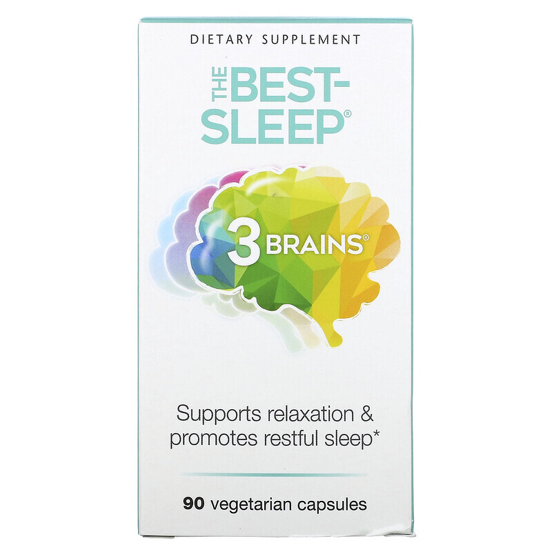 

Natural Factors, 3 Brains, The Best-Sleep, 90 вегетарианских капсул