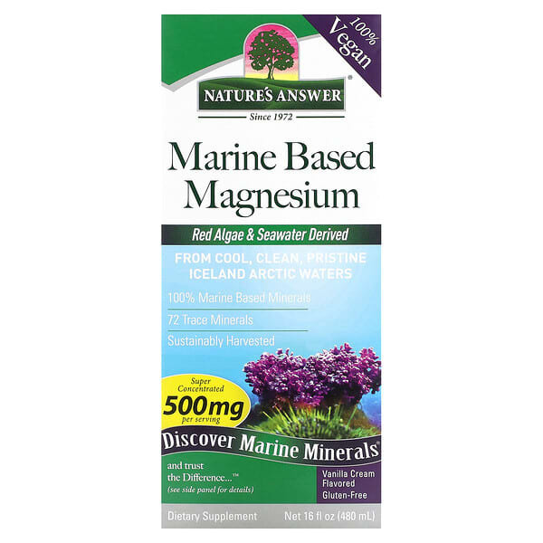 

Nature's Answer, Marine Based Magnesium, Vanilla Cream, 500 mg, 16 fl oz (480 ml)