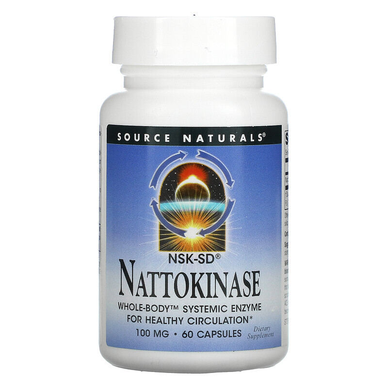 

Source Naturals, Наттокиназа, 100 мг, 60 капсул