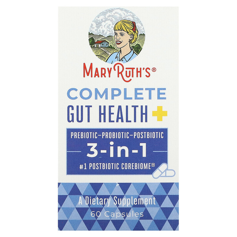 

MaryRuth Organics, Complete Gut Health, 3-в-1, 60 капсул