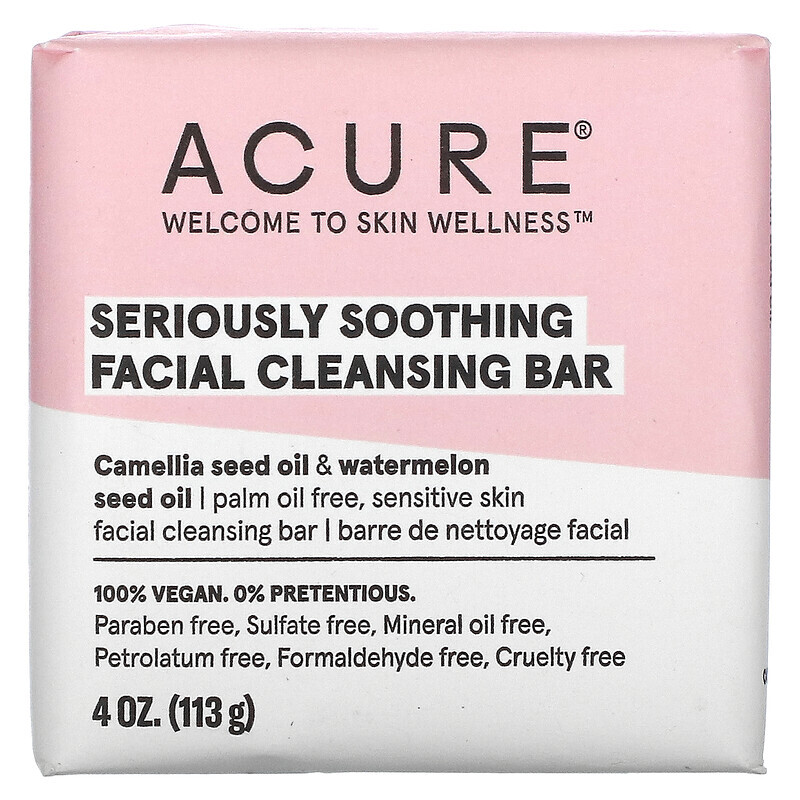 

ACURE, Seriously Soothing Facial Cleansing Bar, 4 oz (113 g)