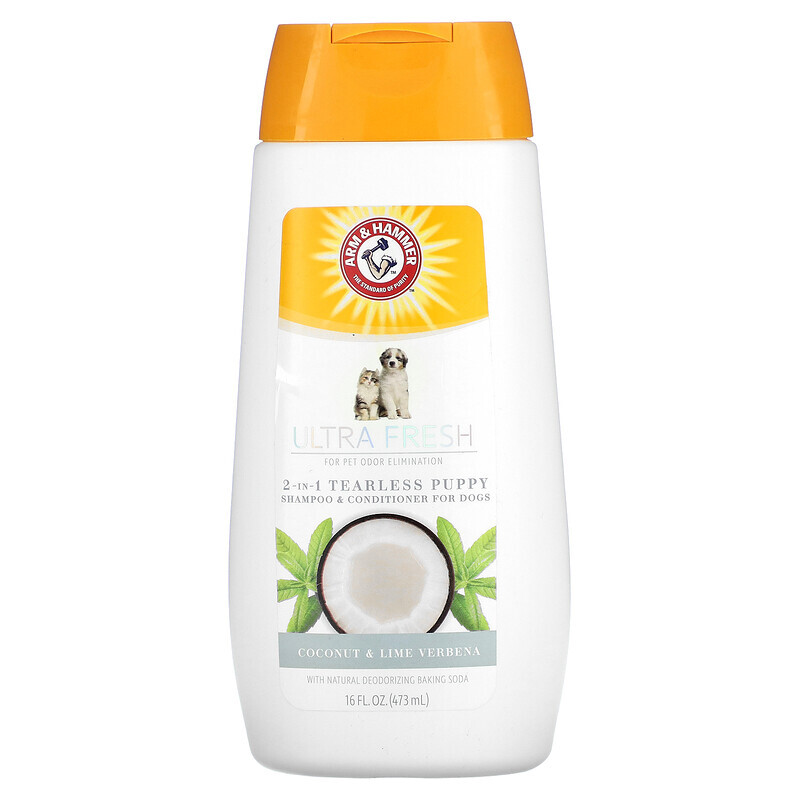 

Arm & Hammer, Ultra Fresh, шампунь и кондиционер для щенков 2 в 1, для собак, с кокосом и лаймом и вербеной, 473 мл (16 жидк. Унций)