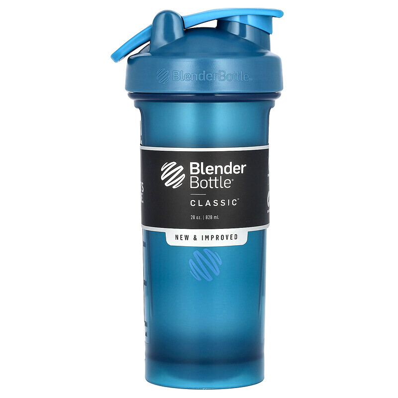 

Blender Bottle, Classic with Loop, классический шейкер с петелькой, океанический голубой, 828 мл (28 унций)