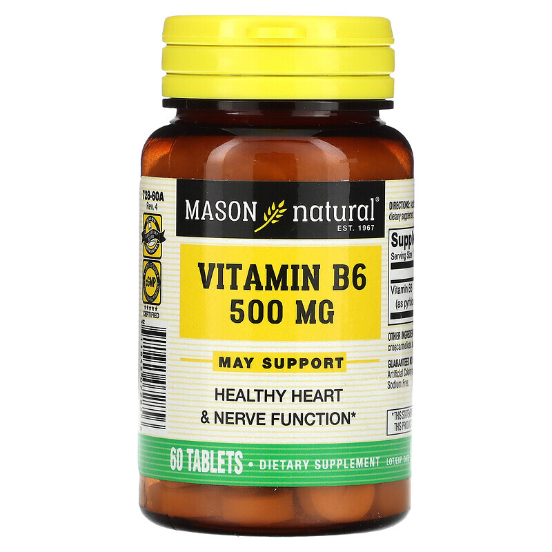 

Mason Natural, Vitamin B6, 500 mg, 60 Tabletten