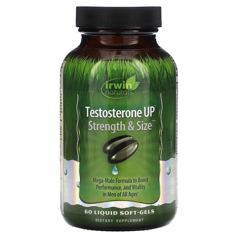 

Irwin Naturals, Testosterone Up, сила и размер, 60 мягких таблеток