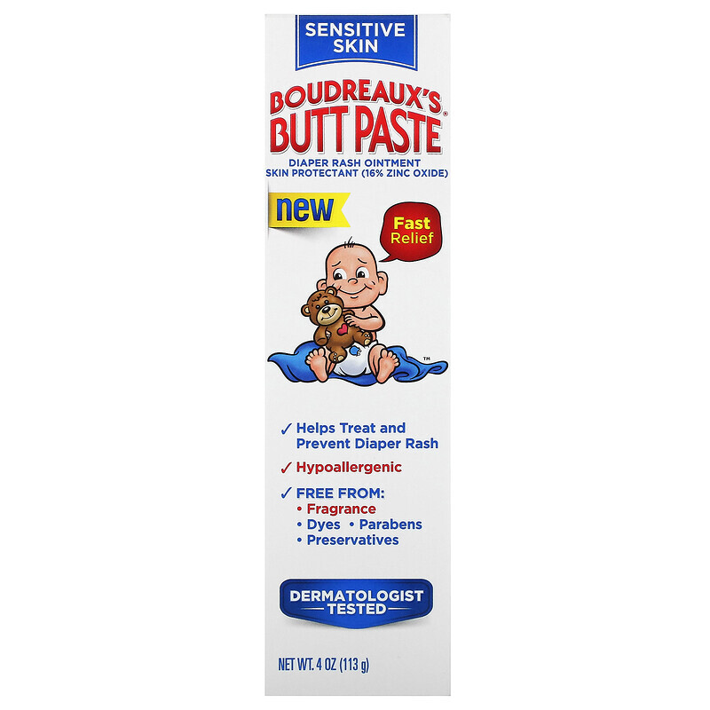 

Boudreaux's Butt Paste, Butt Paste, мазь от подгузников, для чувствительной кожи, 113 г (4 унции)