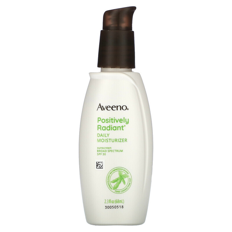 

Aveeno, Positively Radiant, ежедневное увлажняющее солнцезащитное средство, SPF 30, 68 мл (2,3 жидк. Унции)