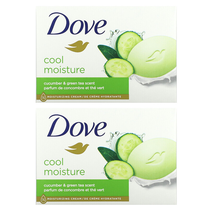 

Dove, Cool Moisture Soap Bar, Gurke und grüner Tee, 2 Riegel, je 106 g (3,75 oz.)