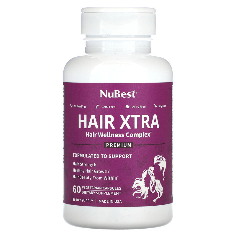 

NuBest, Hair Xtra, 60 вегетарианских капсул