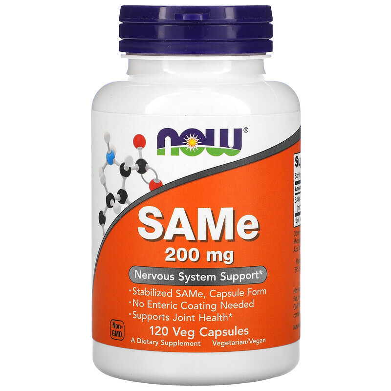 

NOW Foods, SAMe (Disulfate Tosylate), 200 mg, 120 Veg Capsules