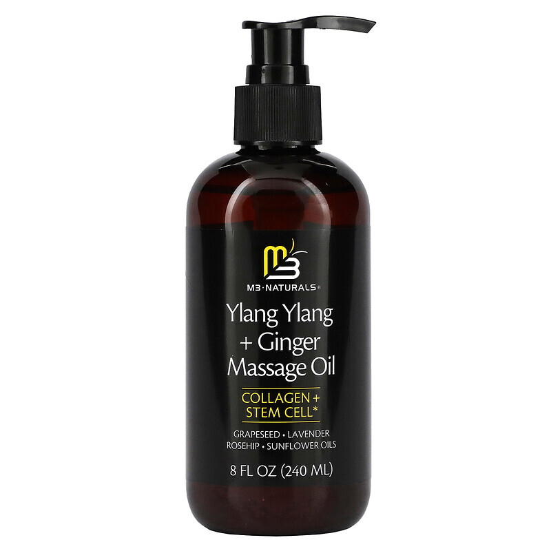 

M3 Naturals, Ylang Ylang + Ginger Massage Oil, 8 fl oz (240 ml)