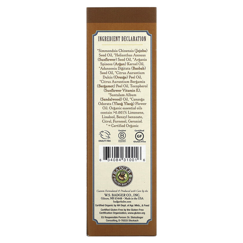 Badger Company, Растительное масло для волос, аргана, жожоба и баобаб, 59,1 мл (2 жидк. Унции)