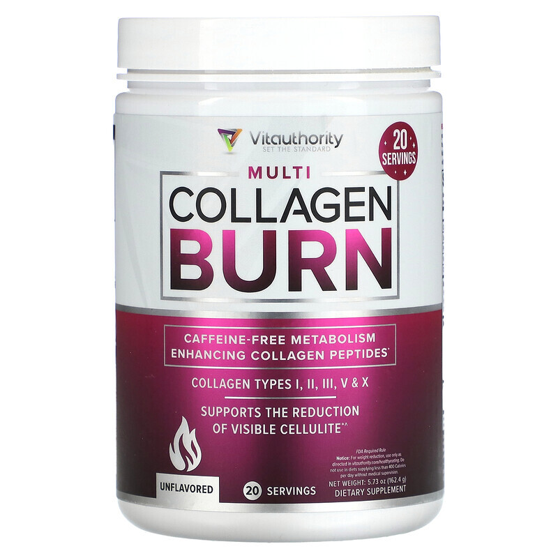 

Vitauthority, Multi Collagen Burn, без добавок, 162,4 г (5,73 унции)