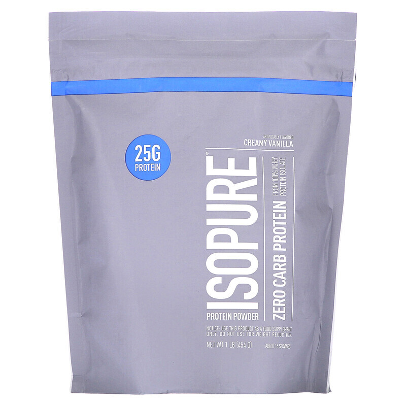 Isopure, без углеводов, протеиновый порошок, ванильный крем, 454 кг (1 фунт)