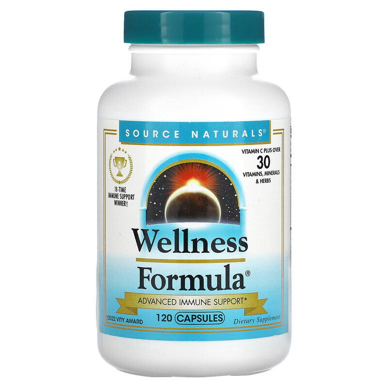 

Source Naturals, Wellness Formula, улучшенная поддержка иммунитета, 120 капсул