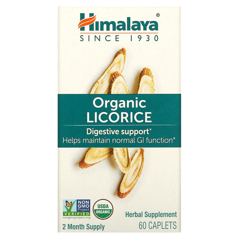 

Himalaya, Licorice, органическая поддержка пищеварения, 60 капсул