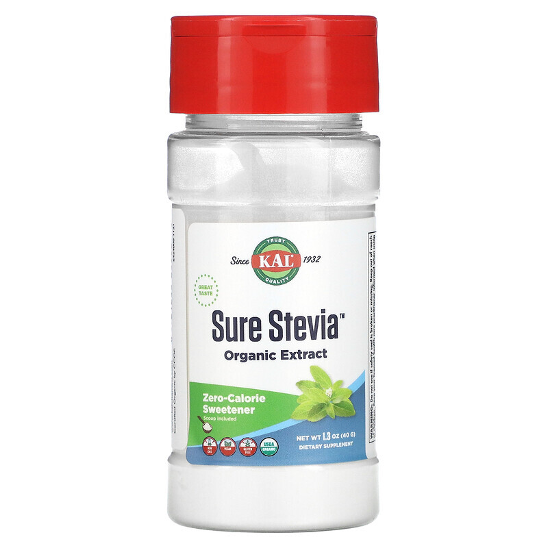 KAL, Organic Sure Stevia Extract, 1.3 oz (40 g)