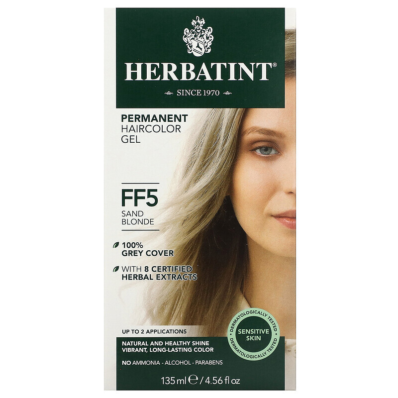 

Herbatint, Permanent Haircolor Gel, FF 5, Sandblond, 135 ml (4,56 fl. oz.)