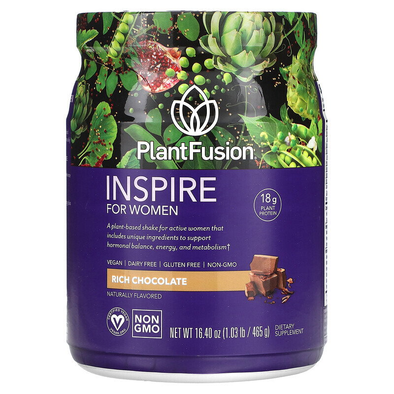 PlantFusion, Inspire for Women, Rich Chocolate, 465 g (16,40 oz.)