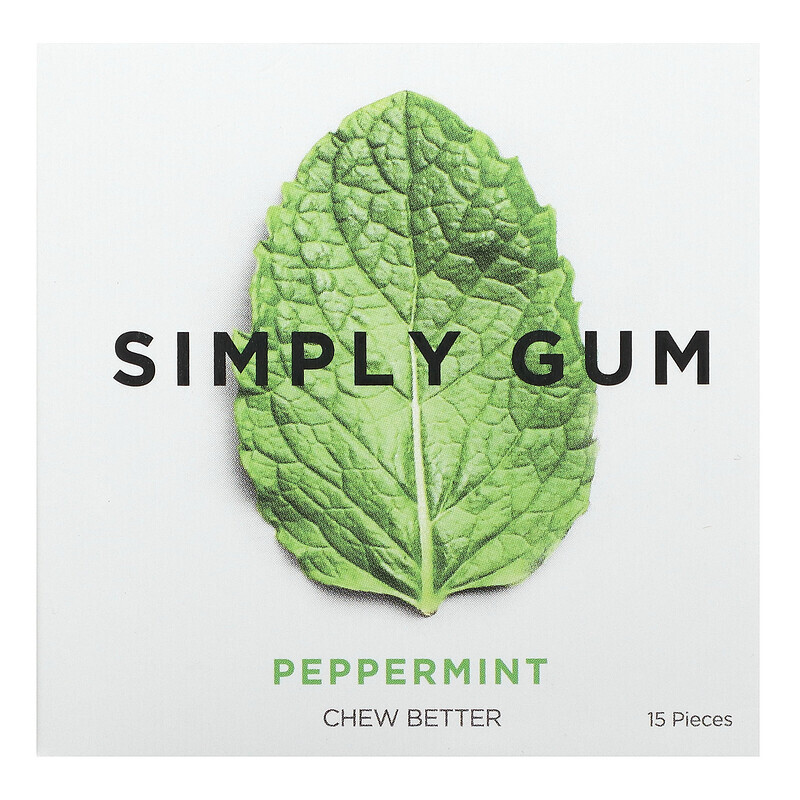 

Simply Gum, Chewing Gum, Peppermint, 15 Pieces