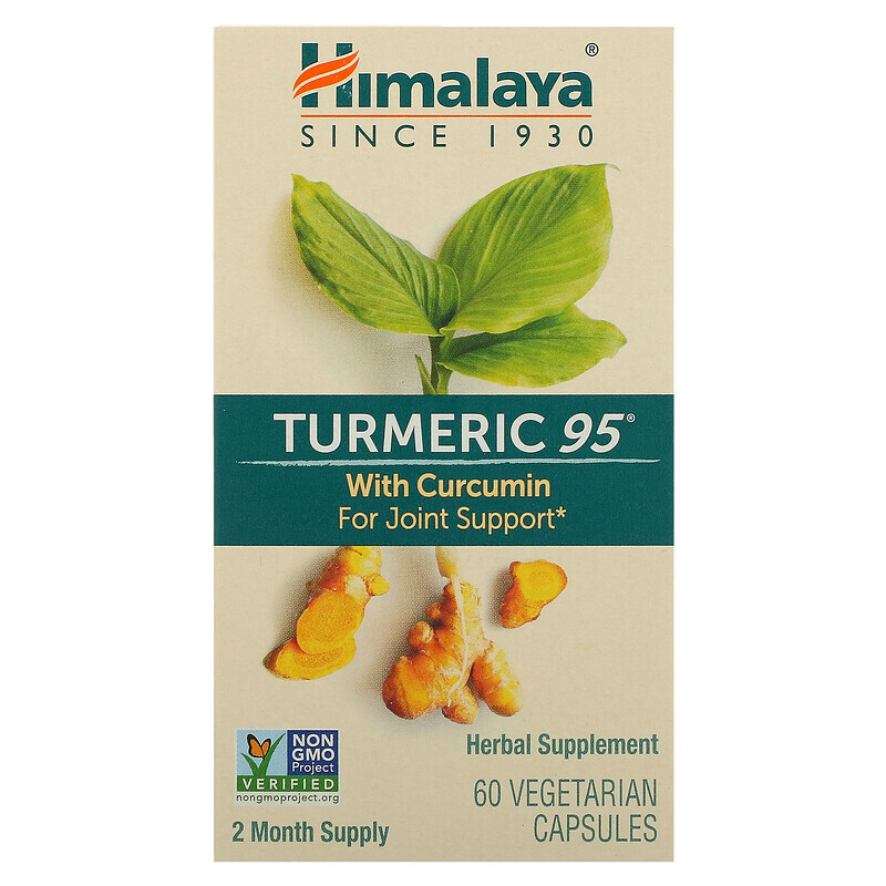 

Himalaya, Turmeric 95 с куркумином, 60 вегетарианских капсул