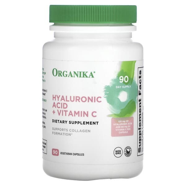 

Organika, Hyaluronic Acid + Vitamin C, 90 Vegetarian Capsules