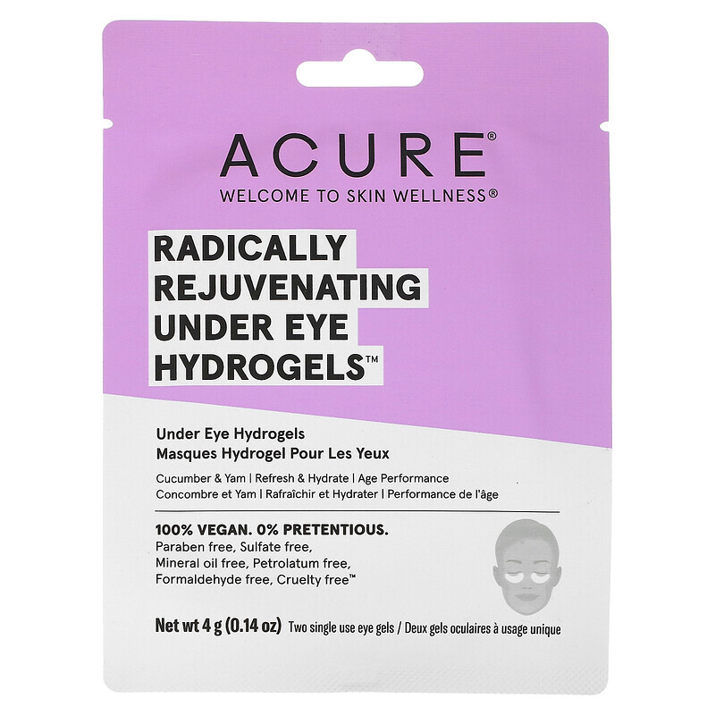 ACURE, Radically Rejuvenating, гидрогели под глазами, 2 одноразовых геля для глаз, 0,14 жидк. Унции (4 унции)