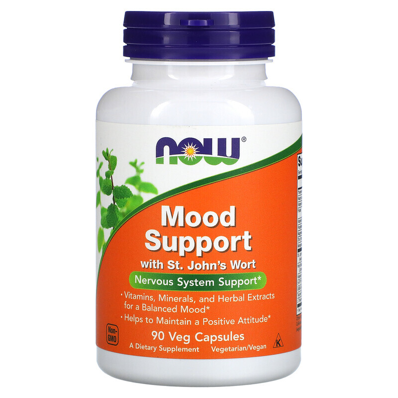 

NOW Foods, Mood Support со зверобоем, 90 растительных капсул