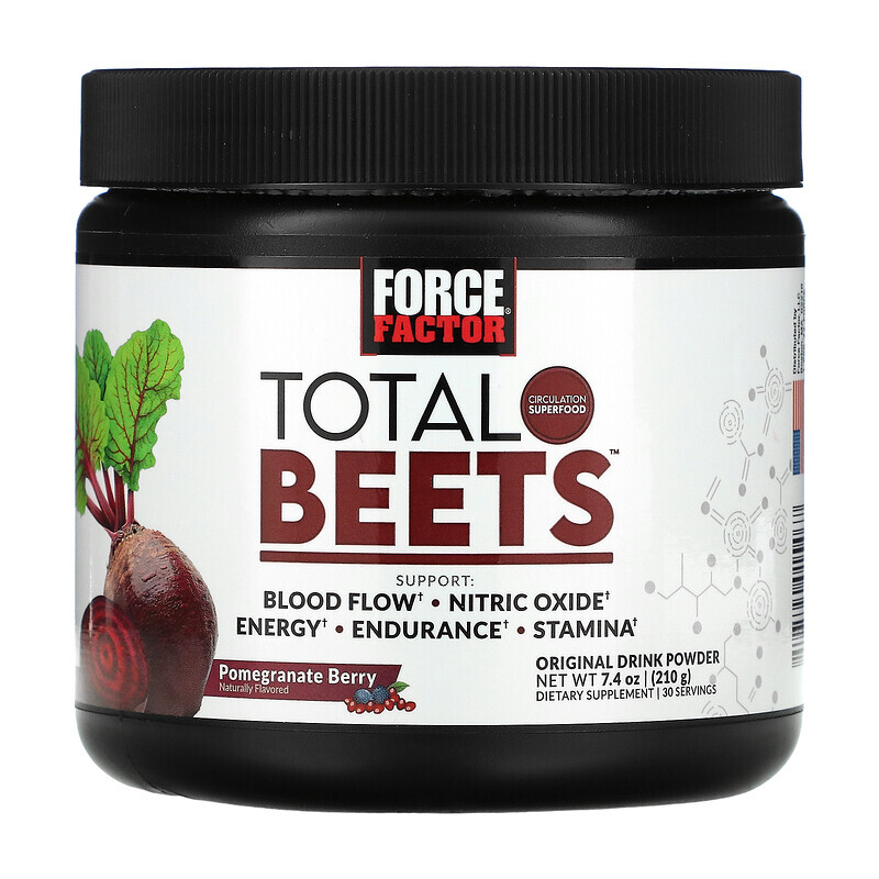 Force Factor, Total Beets, оригинальный напиток в порошке, свекла и ягоды граната, 210 г (7,4 унции)