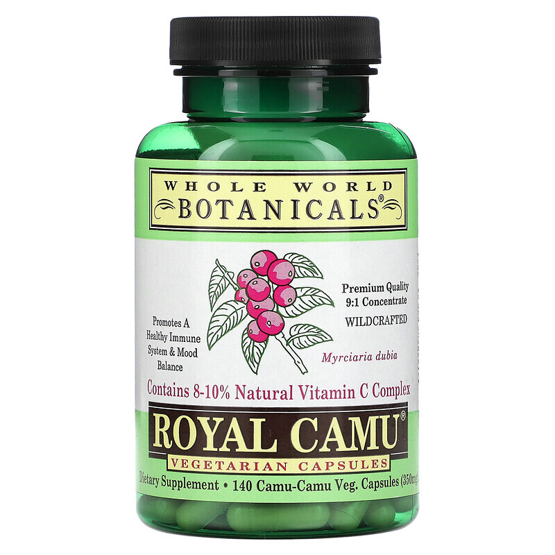 

Whole World Botanicals, Royal Camu, 350 мг, 140 вегетарианских капсул