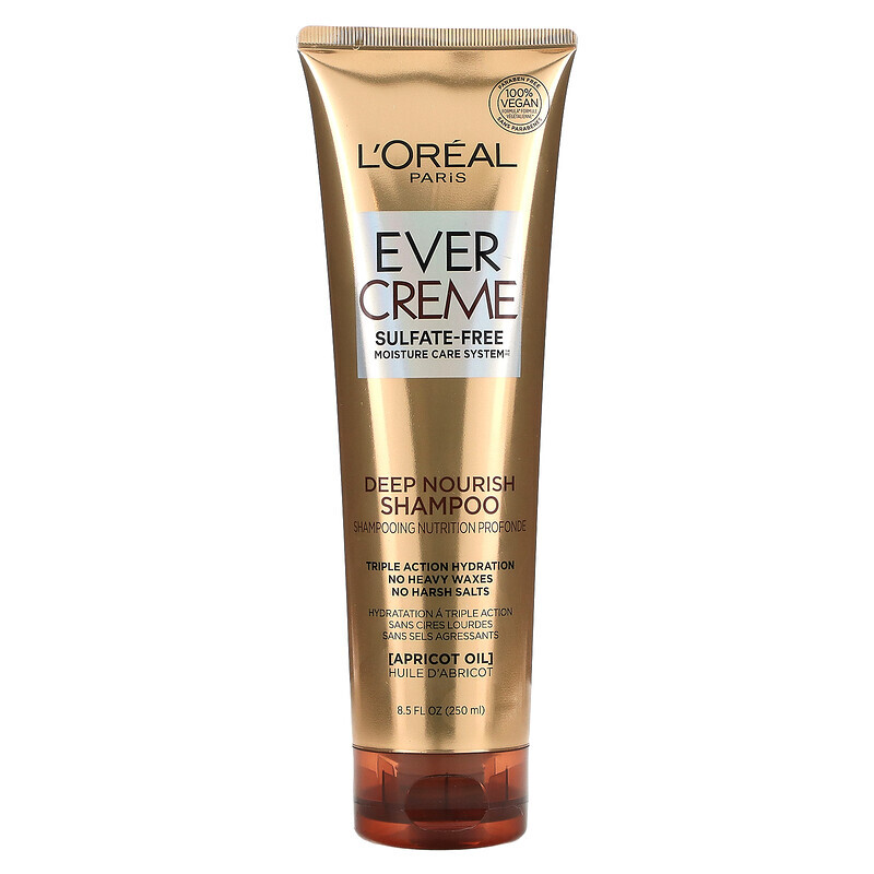 

L'Oréal, Ever Creme, шампунь для глубокого питания с абрикосовым маслом, 250 мл (8,5 жидк. Унции)