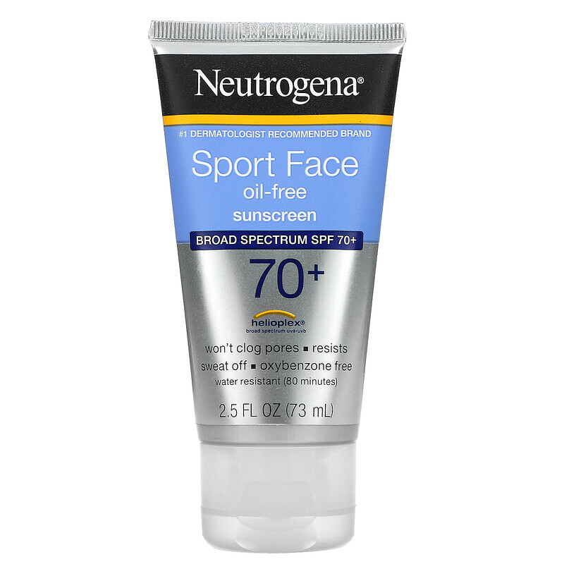 

Neutrogena, Sport Face Oil Free Sunscreen, SPF 70+, 2.5 fl oz (73 ml)