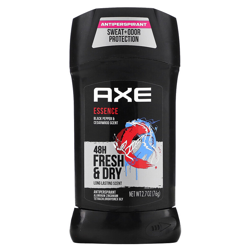 

Axe, Essence, Antitranspirant, Deodorant, schwarzer Pfeffer und Zedernholz, 76 g (2,7 oz.)