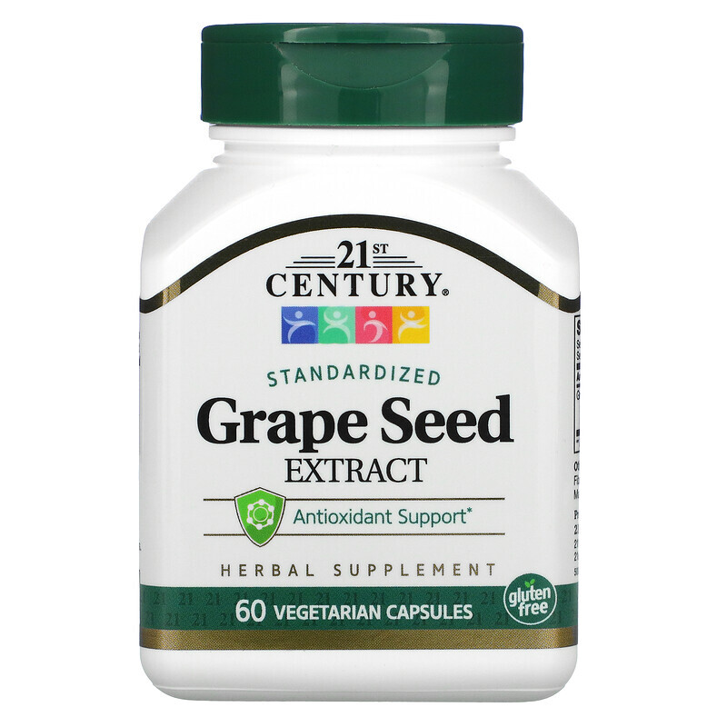 

21st Century, Grape Seed Extract, Standardized, 60 Vegetarian Capsules