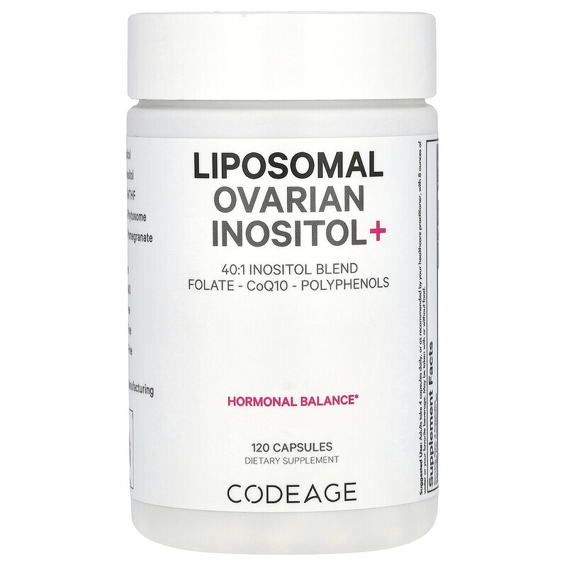 

Codeage, Liposomal, инозит для яичников, 120 капсул