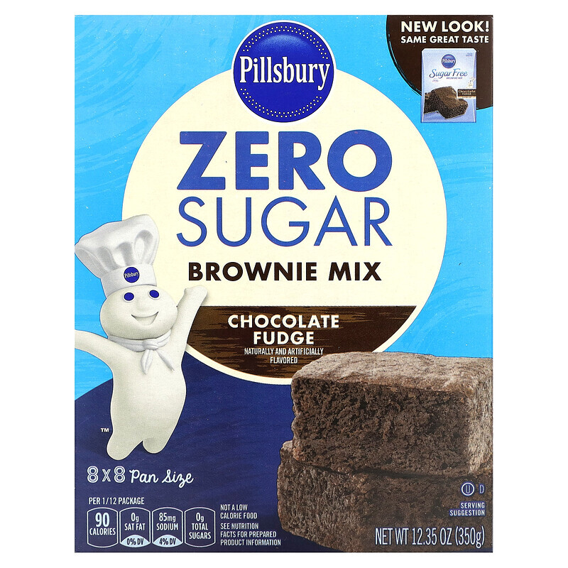 

Pillsbury, Zero Sugar, Brownie Mix, Chocolate Fudge, 12.35 oz (350 g)