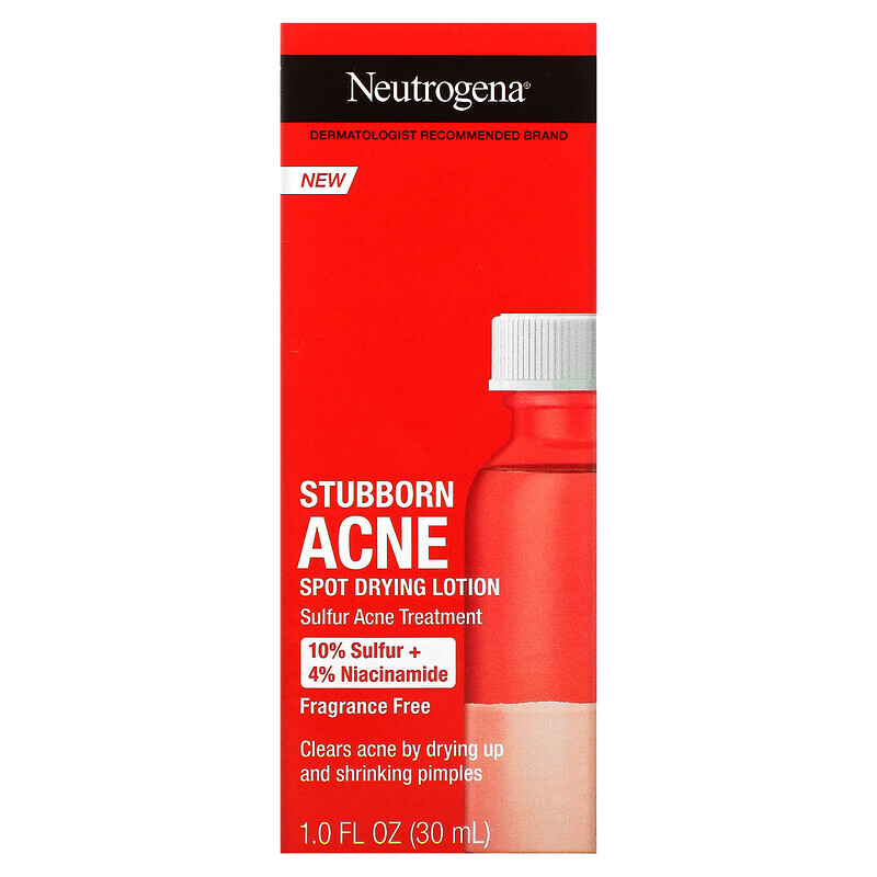 

Neutrogena, Stubborn Acne, лосьон для сушки пятен, без отдушек, 30 мл (1 жидк. Унция)