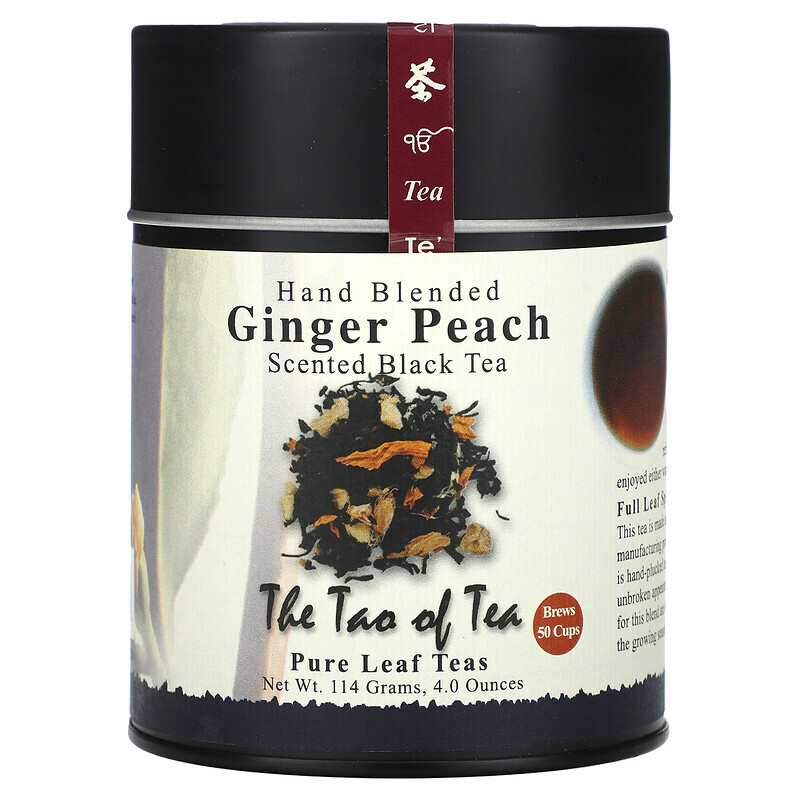 

The Tao of Tea, Hand Blended, Scented Black Tea, Ginger Peach, 4 oz (114 g)