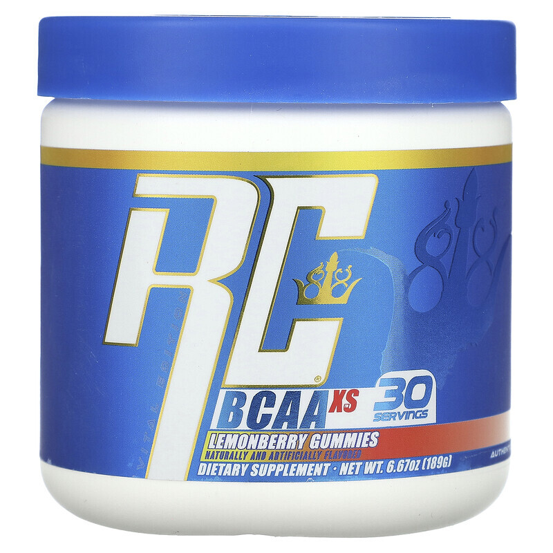 

Ronnie Coleman, BCAA XS, лимонные жевательные мармеладки, 189 г (6,67 унции)